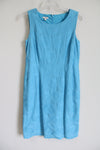 Talbots Blue Embroidered Floral Dress | 8 Petite