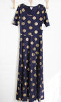 NEW LuLaRoe Blue Patterned Ornament Pattern Maxi Dress | M