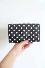 Kate Spade Cheers Black & White Polka Dot Phone Wallet