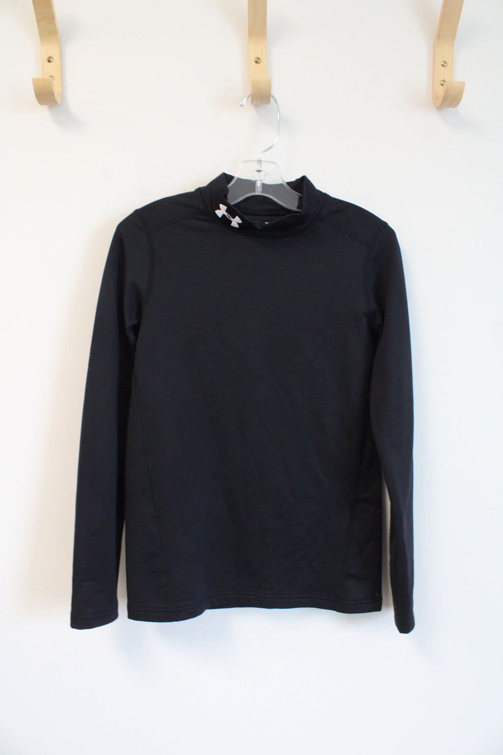 Under Armour Black Lined Long Sleeved Mock Neck Shirt | Youth M