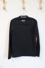 Under Armour Black Lined Long Sleeved Mock Neck Shirt | Youth M
