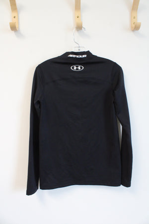 Under Armour Black Lined Long Sleeved Mock Neck Shirt | Youth M