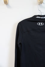 Under Armour Black Lined Long Sleeved Mock Neck Shirt | Youth M