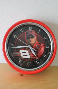Nascar Dale Earnhardt Jr Red Metal Round Wall Clock