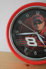 Nascar Dale Earnhardt Jr Red Metal Round Wall Clock