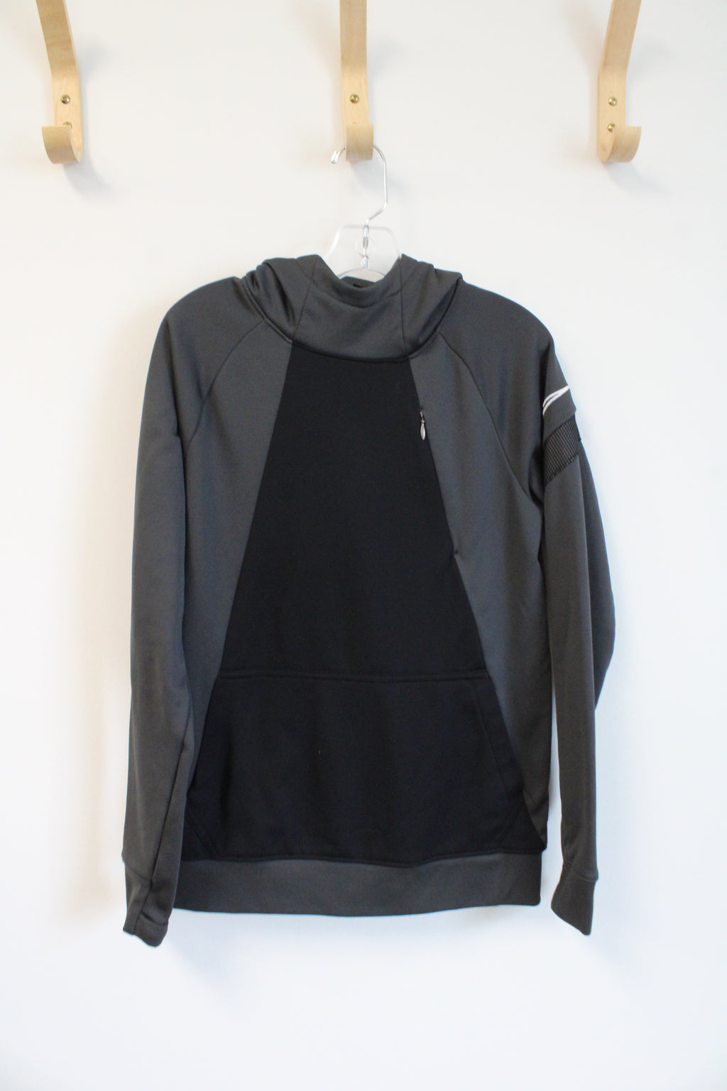 Nike Dri-Fit Black & Gray Hoodie | Youth M