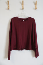 NEW Ebb & Flow Maroon Slightly Cropped Long Sleeved Shirt | XL