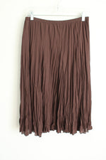 Larry Levine Brown Pleated Skirt | S