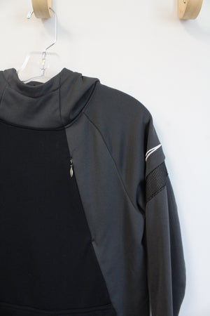 Nike Dri-Fit Black & Gray Hoodie | Youth M