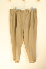 Britches Tan Pleated Cuffed Dress Pants | 38x30