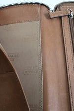 Coach Brown Leather Large Ticket/Card Holder Wallet