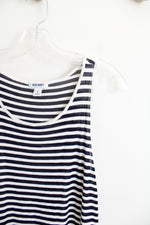 Old Navy White & Navy Striped Tank Top | L