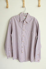 Enro Non-Iron Blue Orange Pinpoint Oxford Button Up Shirt | M