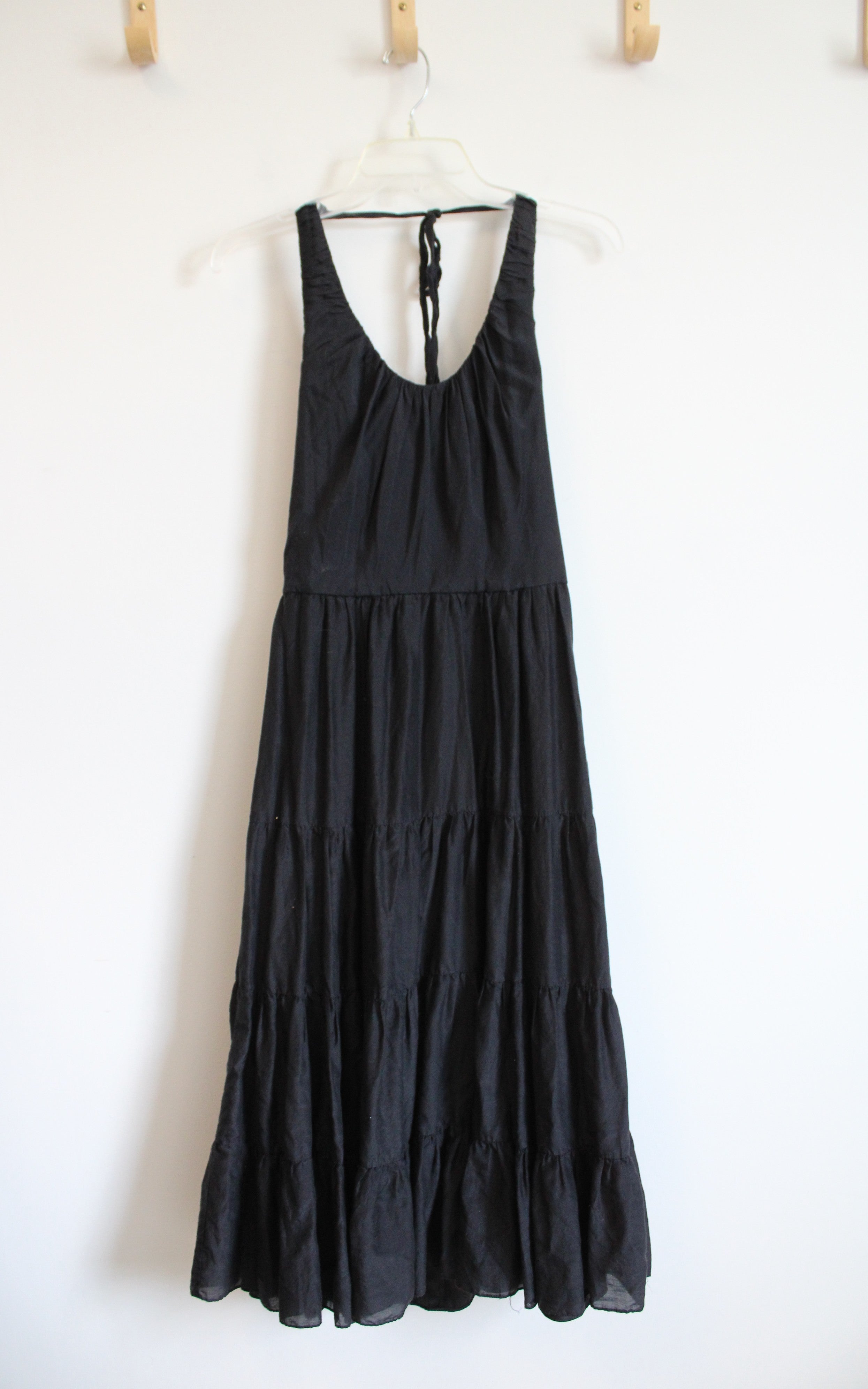 White House Black Market Black Silk Blend Tiered Halter Neck Dress | 2 Jubilee Thrift White House Black Market Black Silk Blend Tiered Halter Neck Dress | 2 Jubilee Thrift