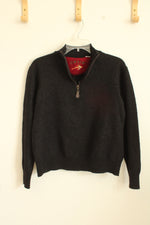 Orvis Gray Wool Quarter Zip Pullover | XL