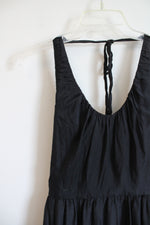 White House Black Market Black Silk Blend Tiered Halter Neck Dress | 2