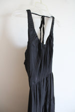 White House Black Market Black Silk Blend Tiered Halter Neck Dress | 2