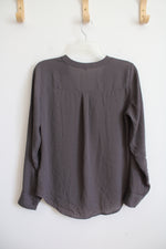 Express 1/4 Zip Gray Top | XS