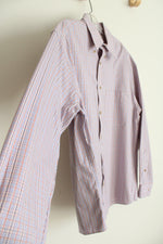 Enro Non-Iron Blue Orange Pinpoint Oxford Button Up Shirt | M