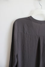 Express 1/4 Zip Gray Top | XS
