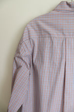 Enro Non-Iron Blue Orange Pinpoint Oxford Button Up Shirt | M
