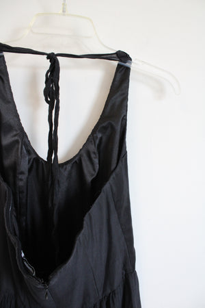 White House Black Market Black Silk Blend Tiered Halter Neck Dress | 2 Jubilee Thrift White House Black Market Black Silk Blend Tiered Halter Neck Dress | 2 Jubilee Thrift
