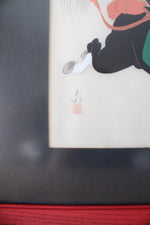 Vintage Japanese Samurai On Horseback Silk Painting | 25X21"