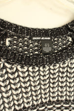 DKNY Jeans Black and White Knit Sweater | XL