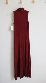 NEW A New Day Red Ribbed Knit Turtleneck Maxi Dress | XS