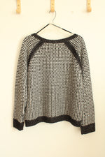 DKNY Jeans Black and White Knit Sweater | XL