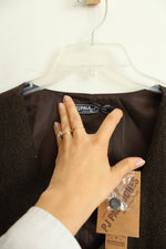 NEW PJ Paul Jones Brown Herringbone Wool Blend Tweed Suit Vest | XL