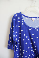 NEW LuLaRoe Blue & White Polka Dot Nicole Dress | 3XL