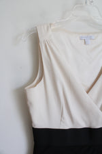 New York & Company Cream & Black Layered Sheath Dress | S