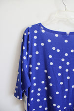 NEW LuLaRoe Blue & White Polka Dot Nicole Dress | 3XL