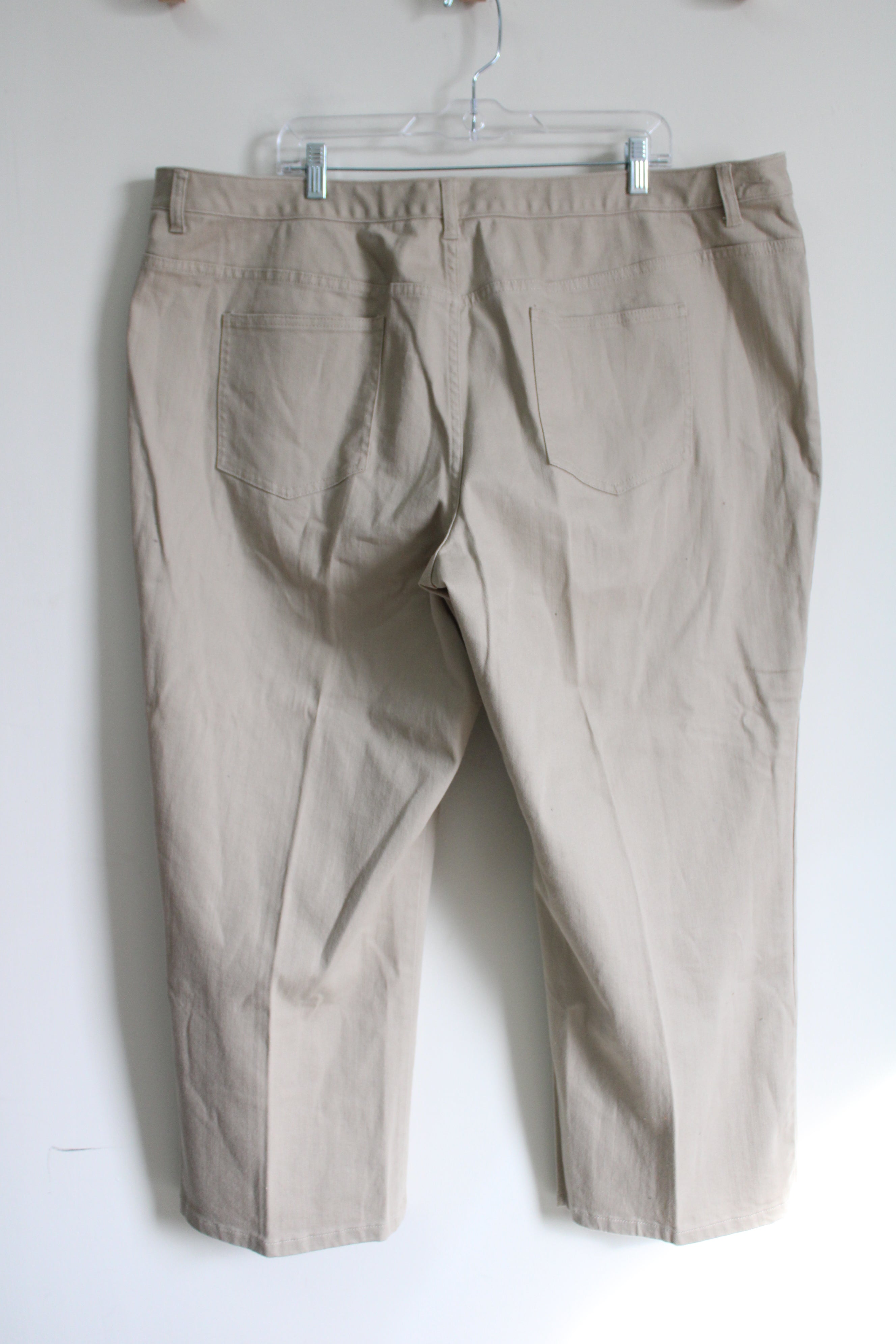 C.J. Banks Tan Capri Denim Pants | 24W Petite