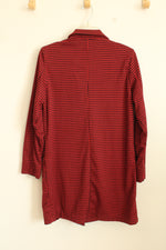 Philosophy Red and Black Houndstooth Long Blazer | M