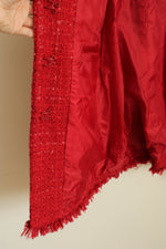 NEW Vertigo Paris Long Red Boucle Jacket | XS