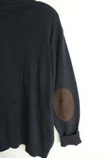 Chaps Elbow Patches Navy Blue Button Down Sweater Cardigan | XL