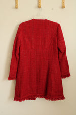 NEW Vertigo Paris Long Red Boucle Jacket | XS