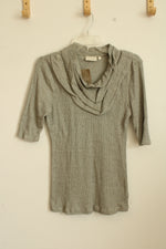 NEW Deletta Anthropologie Gray and White Textured Layered Top | L