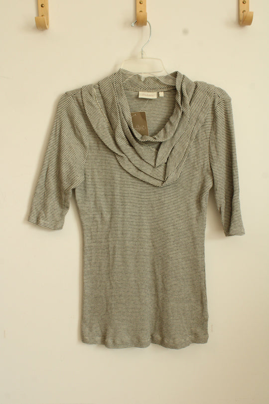 NEW Deletta Anthropologie Gray and White Textured Layered Top | L