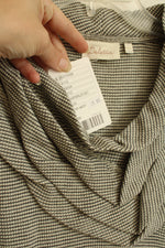 NEW Deletta Anthropologie Gray and White Textured Layered Top | L