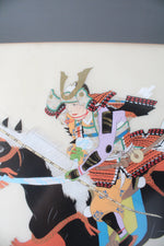 Vintage Japanese Samurai On Horseback Silk Painting | 25X21"