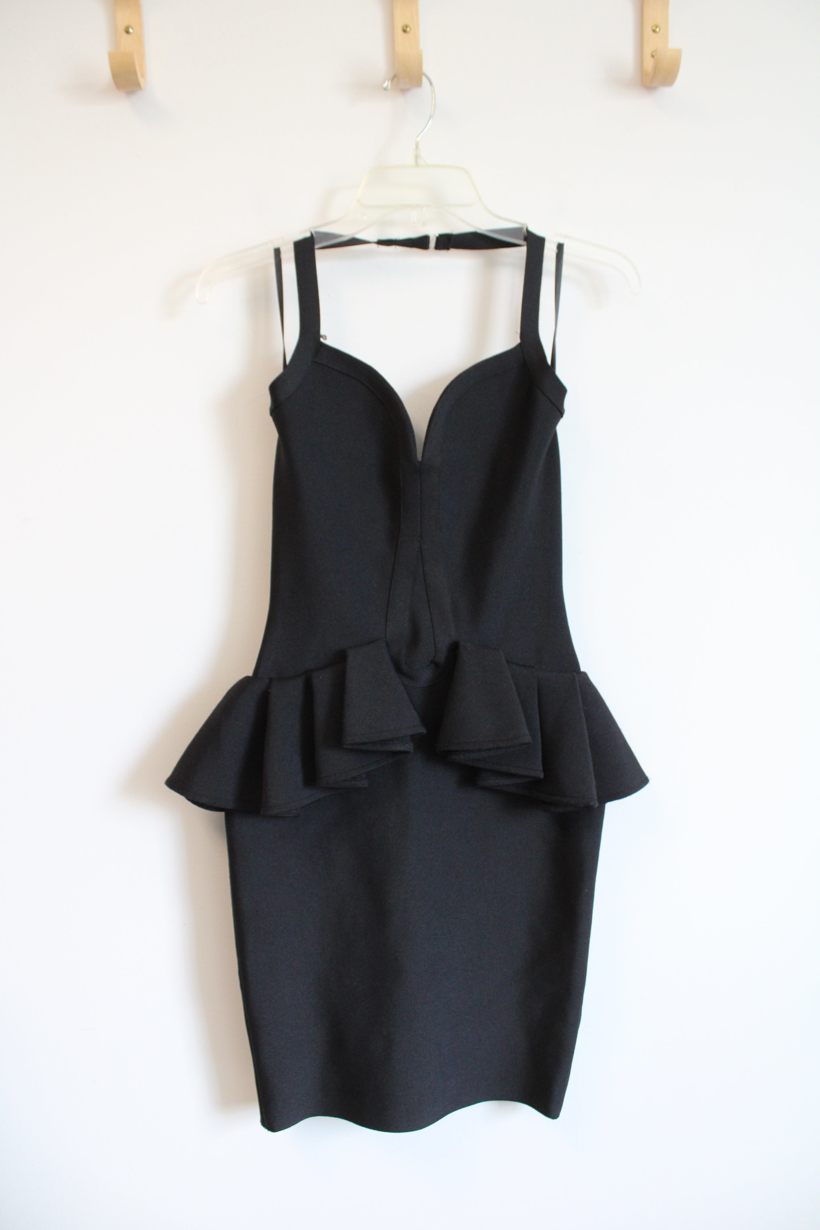 Akira Hustler Ruffle Bandage Sheath Halter Neck Dress | S