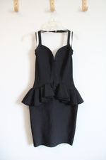 Akira Hustler Ruffle Bandage Sheath Halter Neck Dress | S