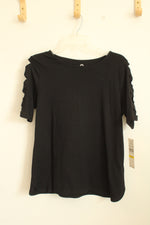 NEW Ruby Rd Black Cut-out Sleeve T-shirt | M-P