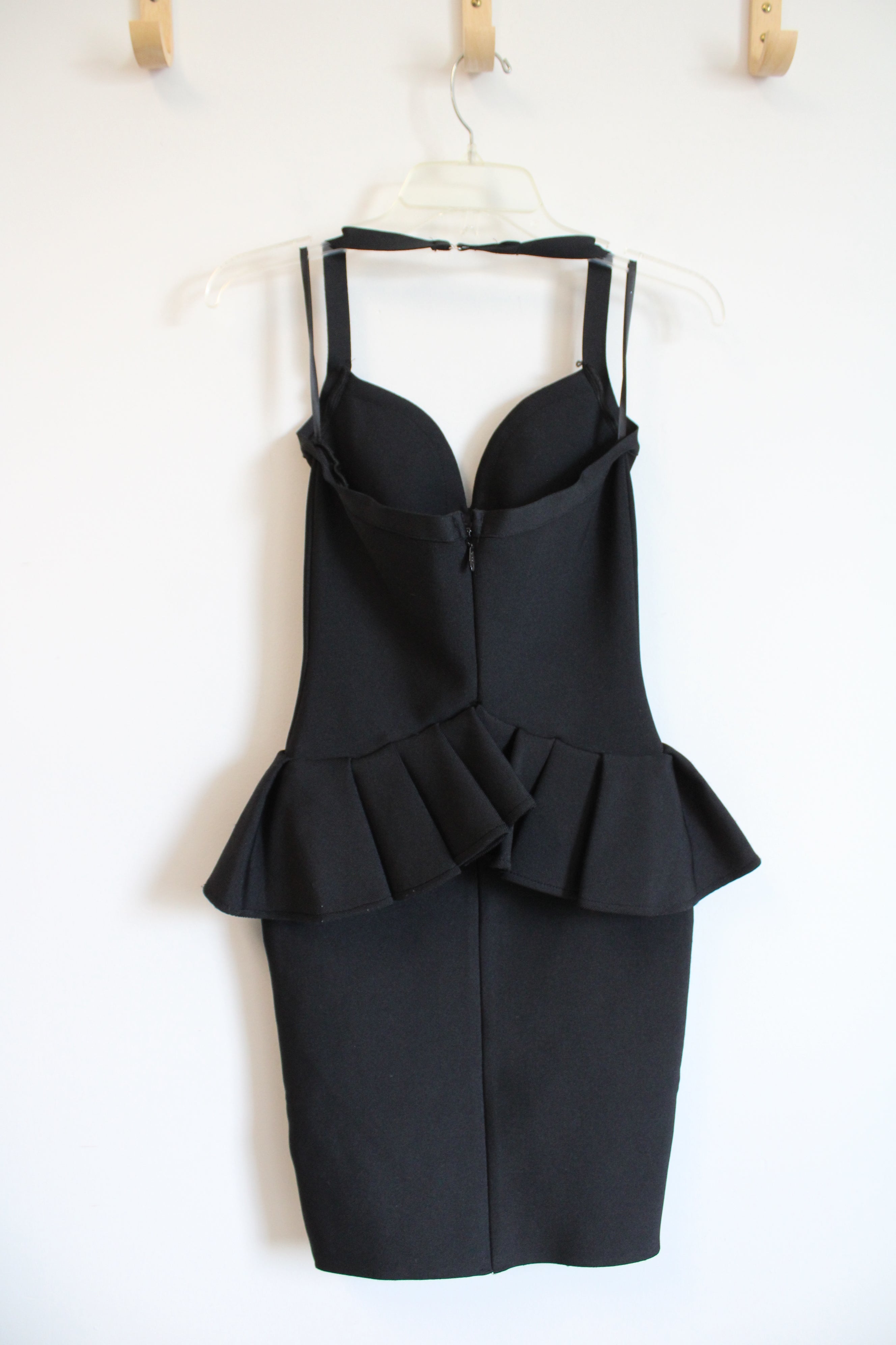 Akira Hustler Ruffle Bandage Sheath Halter Neck Dress | S