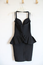 Akira Hustler Ruffle Bandage Sheath Halter Neck Dress | S