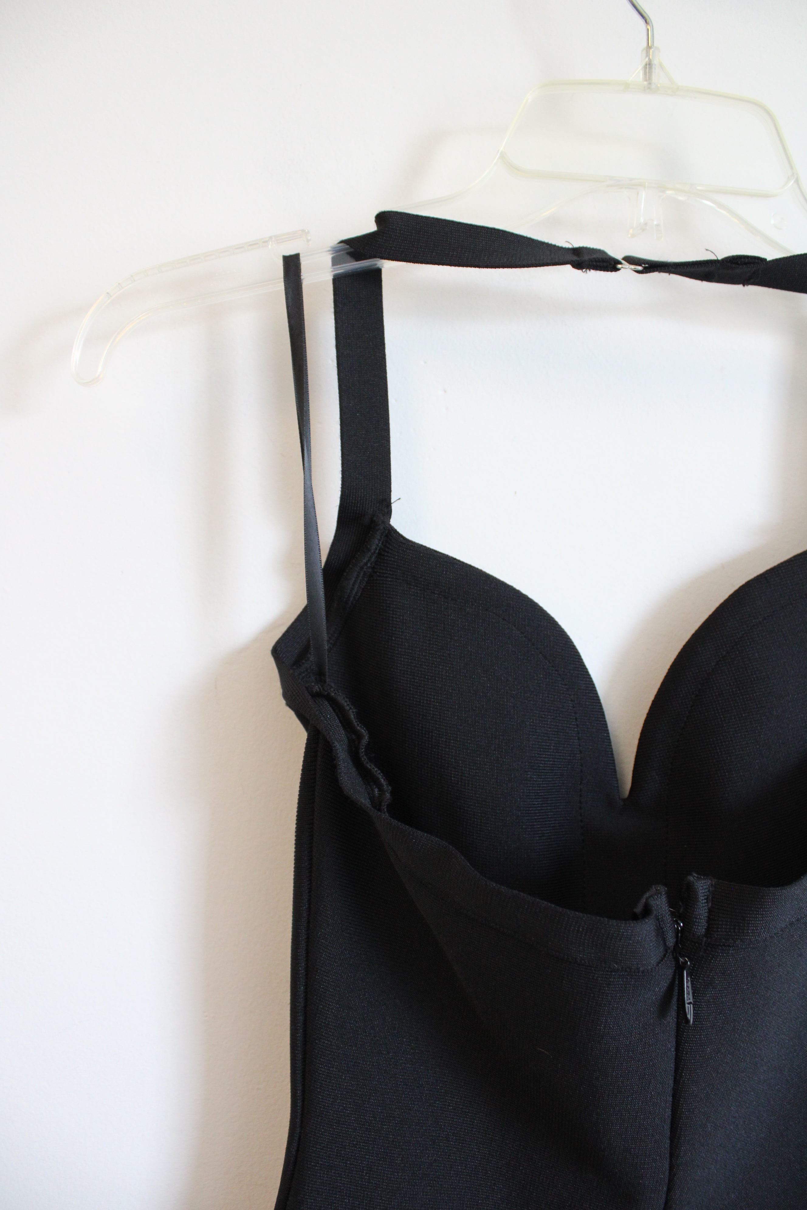 Akira Hustler Ruffle Bandage Sheath Halter Neck Dress | S