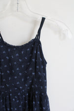 Abercrombie Kids Navy Floral Wrap Skirt Dress | Youth XS (8)